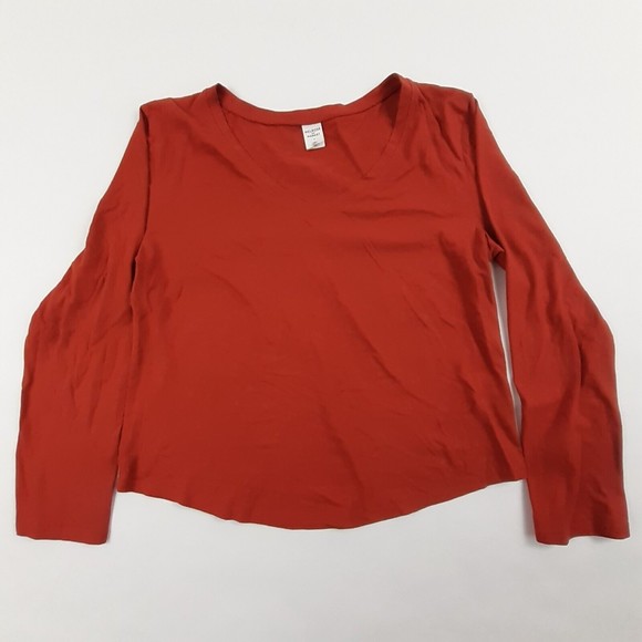 AND Tops - Melrose and Market T Shirt Womens Medium Organic Cotton Long Sleeve Burnt Red